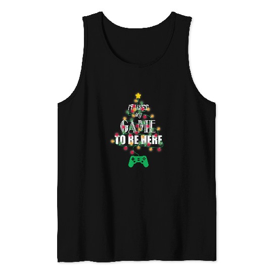 Game I Paused My Game To Be Here Christmas Tree Gamer xmass Lover 45 Tank Tops
