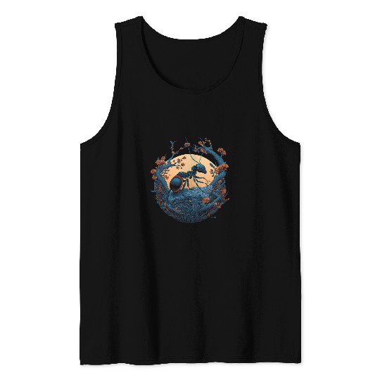 Surrealism Japanese Painting Ant Tank Tops