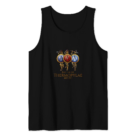 Ancient Greek History Battle Of Thermopylae Sparta Tank Tops