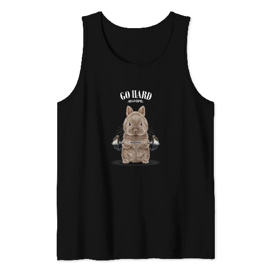 Rabbits Beige Dwarf Rabbit Muscle Training Weightlifting Fitness Tank Tops