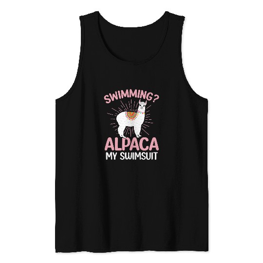 Swimming Pool Alpaca my swimsuit Alpaca Swimmer Tank Tops