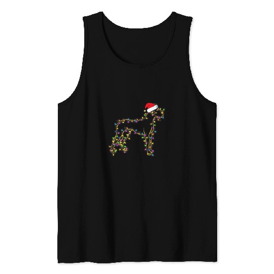 Dog Great Dane xmass Lighting Santa Hat Great Dane Christmas 9 Tank Tops