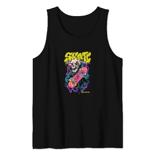 Skeletons Skulls Grim Reaper Skeletons Skateboard87 Skull Tank Tops