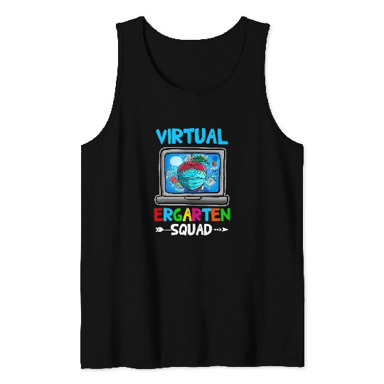 Virtual Ergarten Squad Teacher Student Back to School Tank Tops