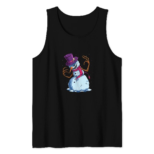 Scary Snowman Creepy Christmas Evil Krampus Monster xmass 2 Tank Tops