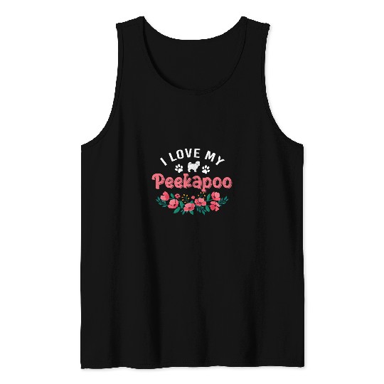 Peekapoo Dog Gifts For Women Cute I Love Peekapoo Christmas Tank Tops