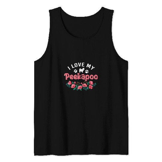 Peekapoo Dog Gifts For Women Cute I Love Peekapoo Christmas Tank Tops
