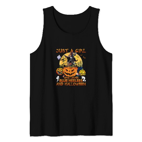 Just a Girl who loves Blue Heeler and Halloween 421 Tank Tops