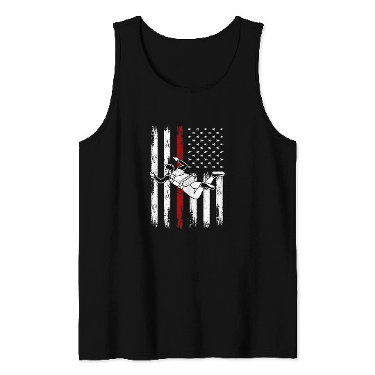 Skydiving Gift vintages American Flag Skydiving For Patriotic Paragliding Tank Tops