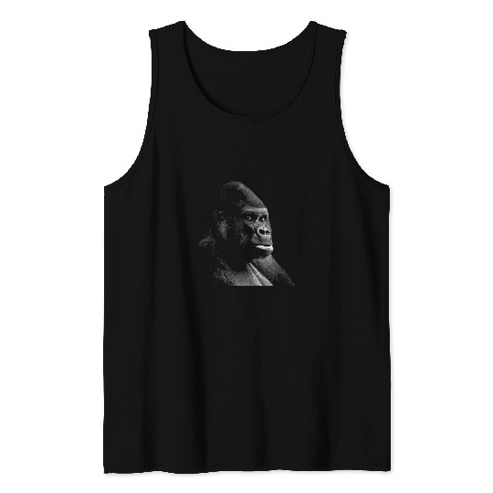 Gorilla Portrait Art Tank Tops