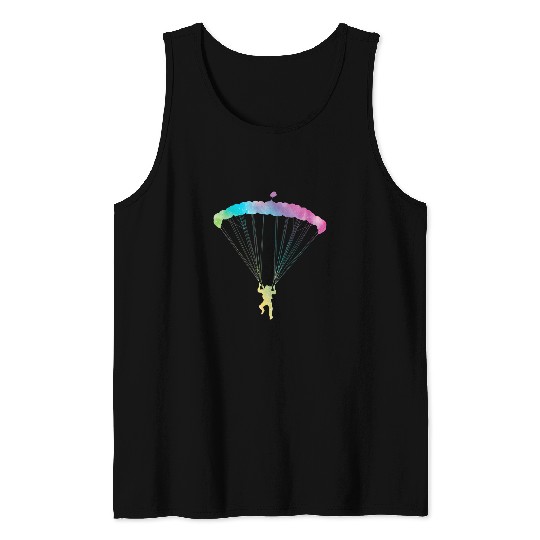 Skydiving Gift Retro Graphic Paragliding Paraglider Parachute Skydiver 2 2 Tank Tops