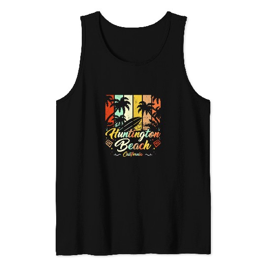 Surf Life vintages Huntington Beach californias Surfing Retro Surf Gift 1 Tank Tops