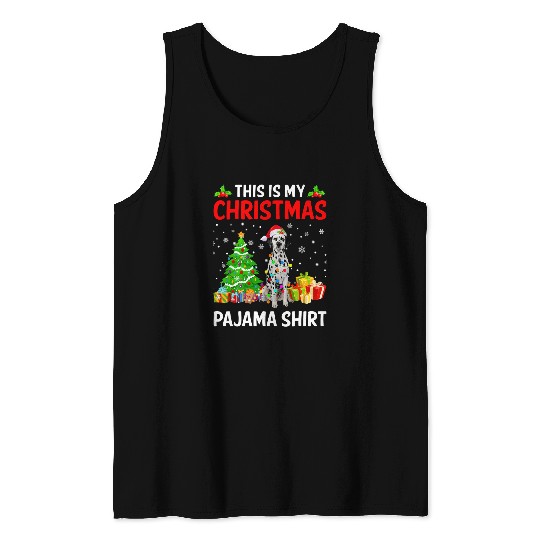 Dalmatian This Is My Christmas Dalmatian Pajama xmass Lights 7 Dog Lover Dalmatians Dog Tank Tops