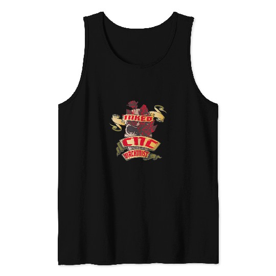 Skeletons Skulls CNC Machinist Inked Skull Red Roses Tattoo Skull Tank Tops