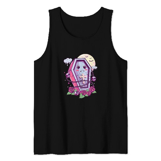 Kawaii Pastel Goth Cute Creepy Coffin Menhera Occult Nu Goth 19 Tank Tops