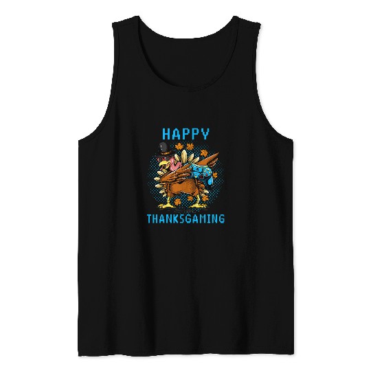 Game Video Game Lovers Dabbings Turkey Pilgrim Happy Thanksgiving 16 Tank Tops