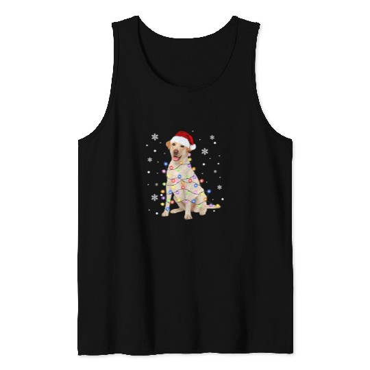 Labrador Lab Dog Santa Christmas Light Cute Labrador Dog Tank Tops