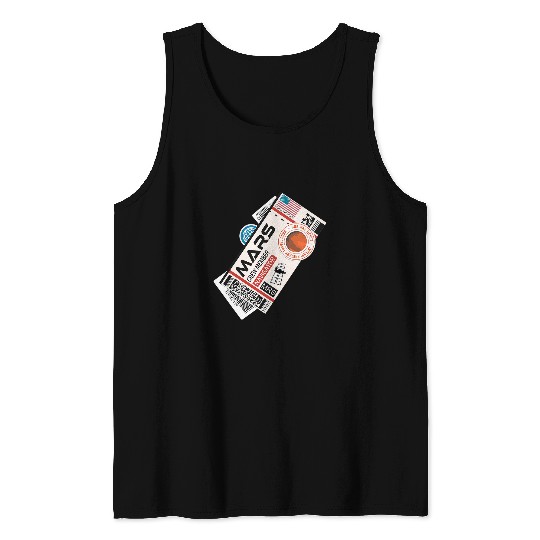 Crew Member Navigator Space Boarding Pass Mars Ticket Tank Tops