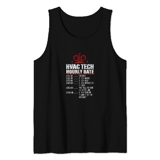 HVAC Technician Tech Hourly Rate vintages Hvac Tech Hourly Tank Tops