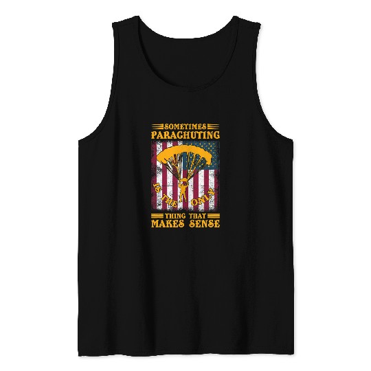 Skydiving Gift vintages Patriotic Parachuting Funny Skydiving Tank Tops