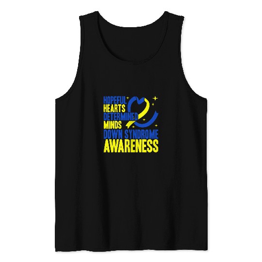 Hopeful Hearts Determined Minds Down Syndromes Awareness Tank Tops