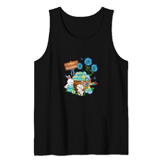 Autism Awareness Easter In April We Wear Blue Mom Dad Family Neurodiverse Tank Tops