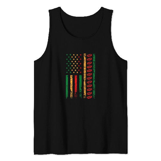 American Sports Flag Black History Month Ultimate Frisbee Tank Tops