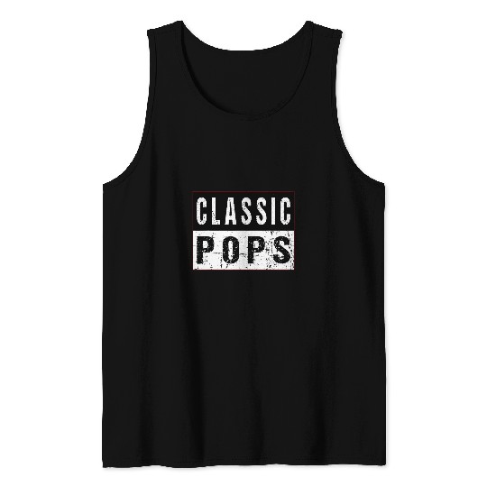 Classic Pops Retro Grandad Artwork Tank Tops