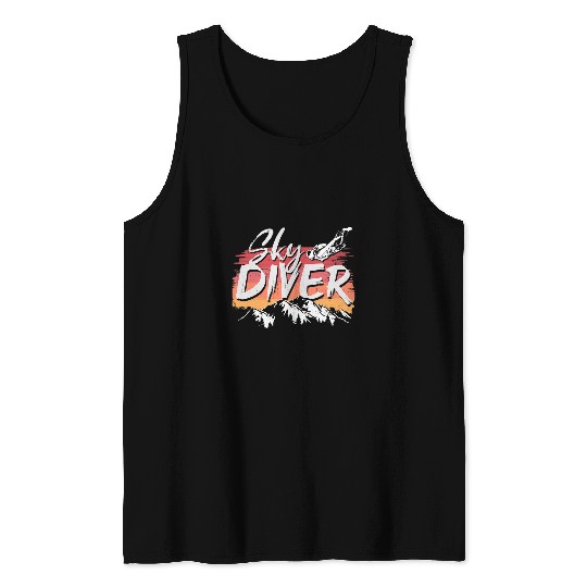 Skydiving Gift Retro vintages Skydiver Skydiving Parachuting Skydive Tank Tops