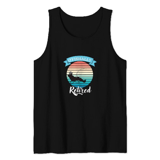 Fishing Mens OFishally Retired OFishAlly Fishing Retirement Fisher Tank Tops