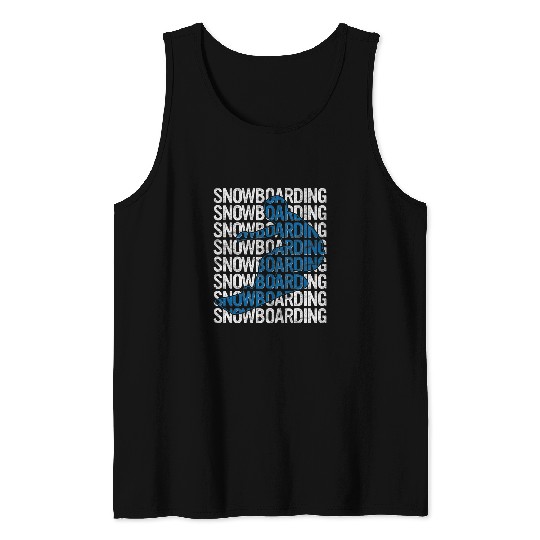 Skiing Ski Text Snowboarder Silhouette Snowboard Gift Snowboarding Tank Tops