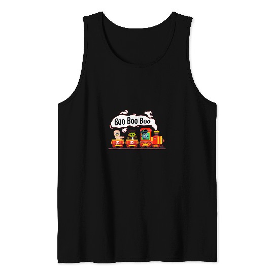 Skeletons Skulls Train Halloween Boys Skeletons Zombie Scary Pumpkin Mummy Skull Tank Tops