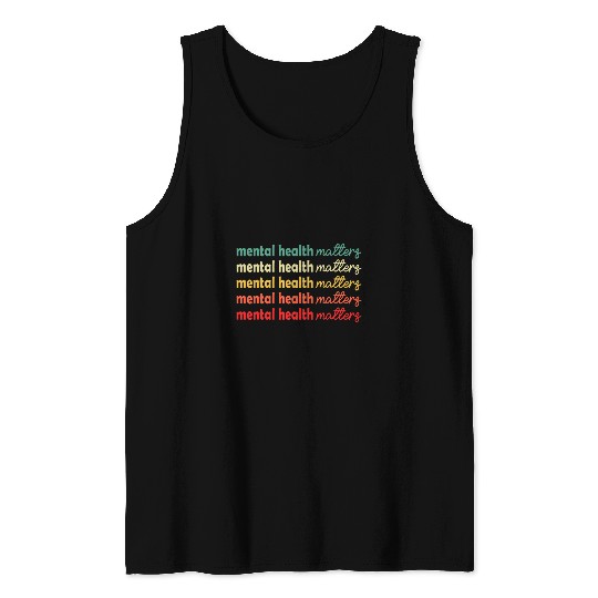Mental Health Matters Awareness Retro Autism Awareness Tank Tops