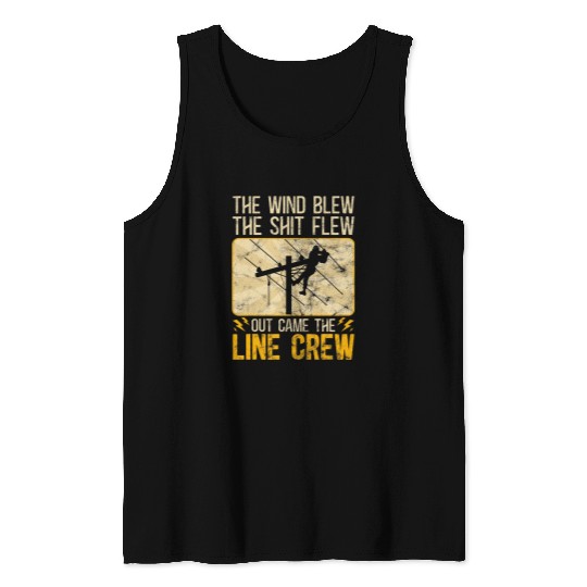 Funny Electrical Lineman Saying Thank A Lineman 3 Tank Tops
