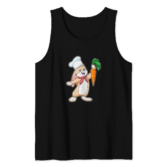 Rabbits Cook Chef hat Carrot Tank Tops