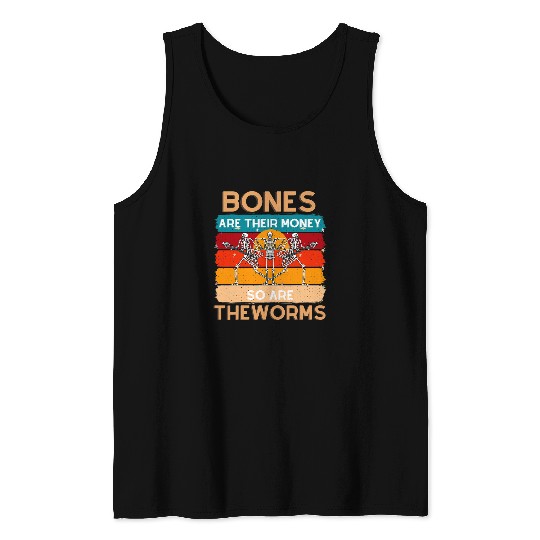 Skeletons Skulls Bones Are Their Money Skeletons Playing Guitar Retro vintages Skull Tank Tops