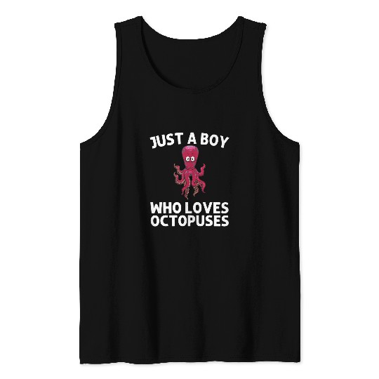 Octopuss Lover Cool Octopuss For Boys Kids Sea Life Ocean Biology Cephalopod Tank Tops