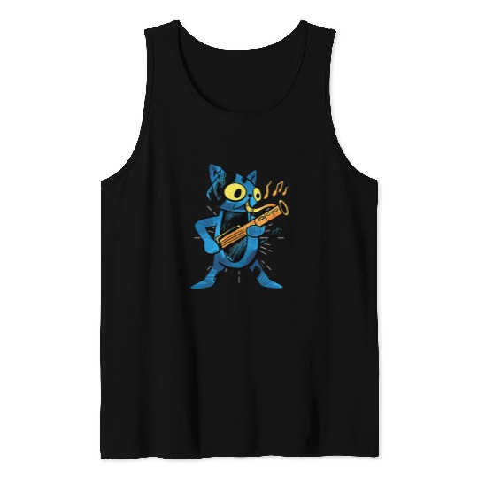 Funny Bassoonist Music Orchestra Cat Playing Bassoon Tank Tops