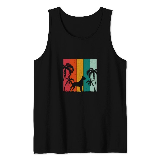 Dog Great Dane Retro Summer Themed Great Dane Dog Lover Summer Vacation Tank Tops