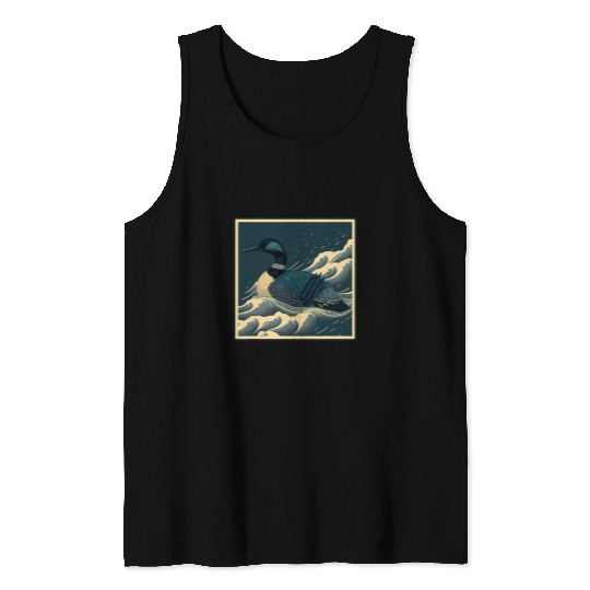 Surrealism Japanese Painting Loon Tank Tops