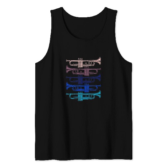 Trumpet Lover Cool Trumpet For Men Women Marching Band Musician Jazz Music 3 Tank Tops