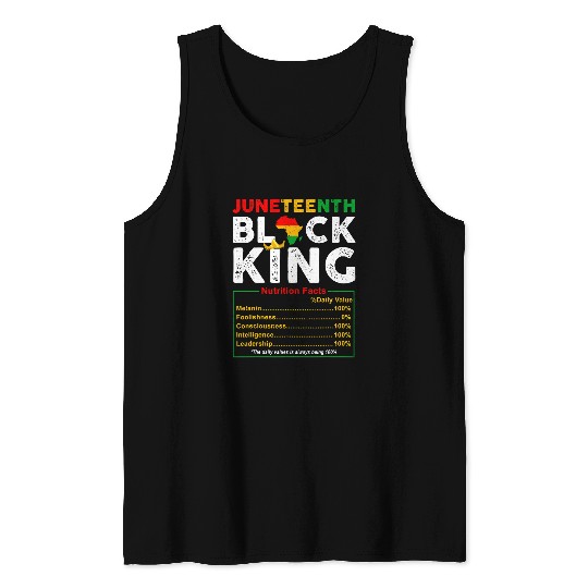 Nutritional Facts Juneteenth 1865 Black King Black Queen Tank Tops
