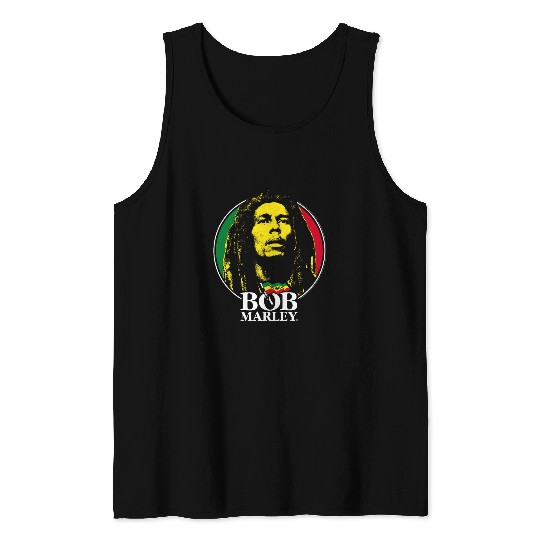 Bob Marley Logo Badge Reggae Music by Rock Off Tank Tops