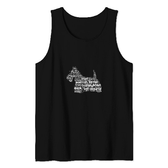 Dog Scottish Terrier Scottie Dog Word Art Dog Lovers Tank Tops