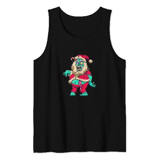 Scary Zombie Santa Claus Merry Creepy Christmas Krampus Kids Tank Tops