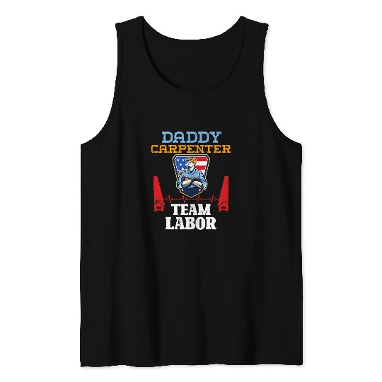 Woodworking Awesome Daddy Carpenter Team Labor Day Carpenter Tank Tops