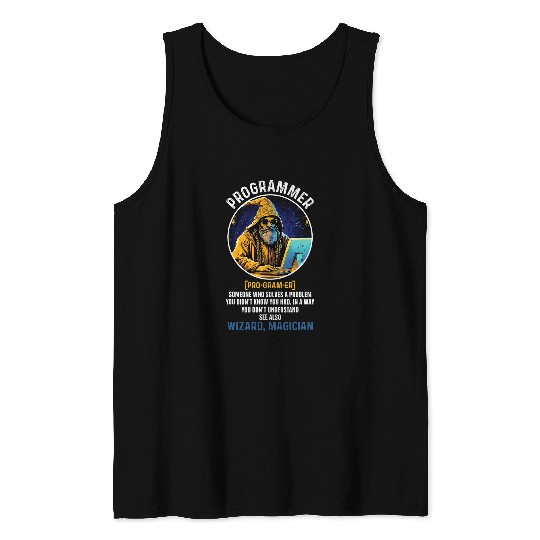 Funny Programmer Definition Coding Information Technology Tank Tops