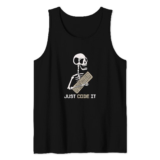 Skeletons Skulls Programmer Software Developer Coder Code It Skull Tank Tops