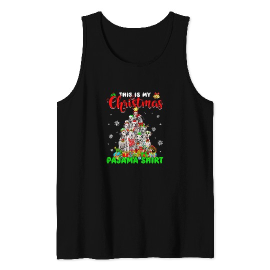 Dalmatian This Is My Christmas Pajama Tree Lights Dalmatian 528 Dog Lover Dalmatians Dog Tank Tops