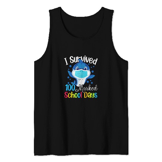 I Survived 100 Masked School Days Teacher Student Gift 5 Tank Tops